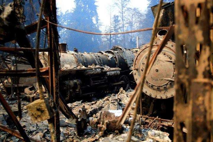 Historic Live Steam Railroad Damaged in California Wildfire