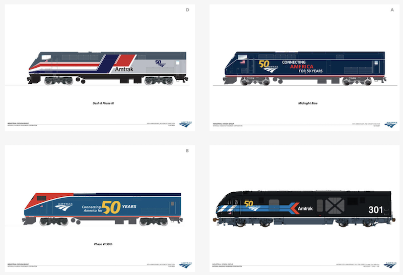 Amtrak to Paint Six Locomotives to Mark 50th Anniversary
