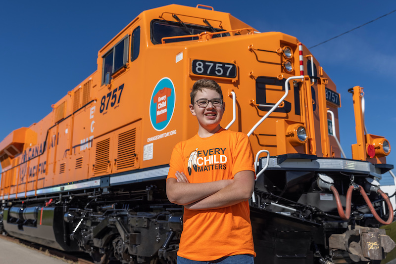 CP Paints Locomotive to Honor Residential School Victims