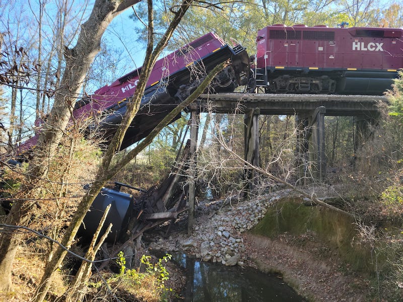 Train Derails After Bridge Collapses on Mississippi Short Line