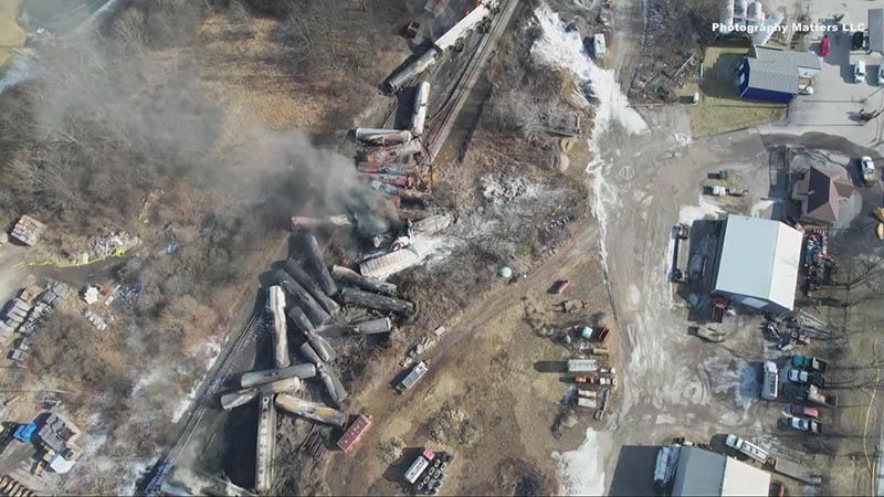 Norfolk Southern Train Derails, Catches Fire in Ohio, Evacuations Ordered