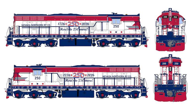 Nevada Northern Selects Paint Semiquincentennial Scheme for SD9